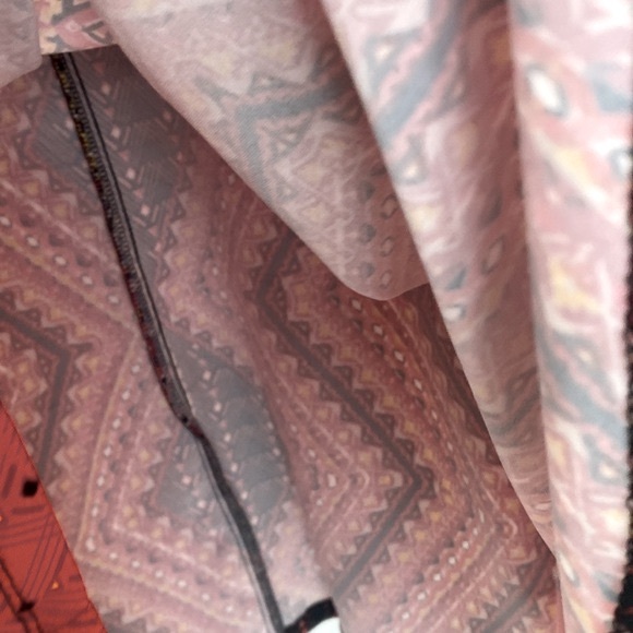 Danillio Boutique Red Orange Aztec Print Longsleeved Dress - Picture 4 of 10